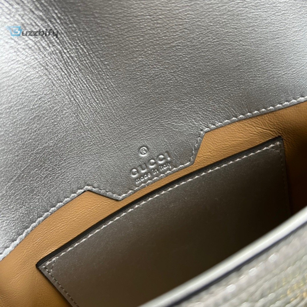 Gucci Horsebit 1955 Lizard Mini Bag Silver For Women Womens Bags 8In20cm Gg