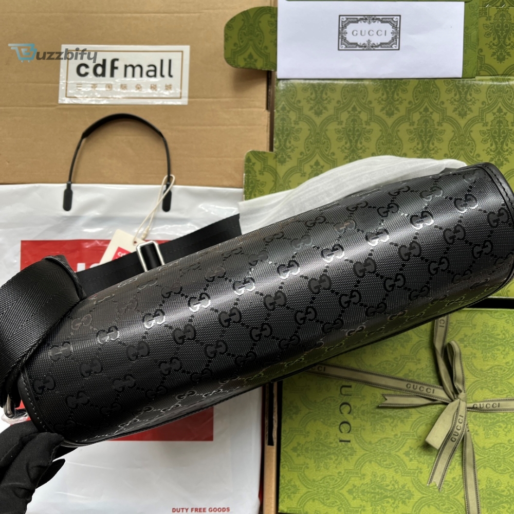 Gucci Imprime Medium Messenger Bag Black For Women Womens Bags 12In30.5Cm Gg