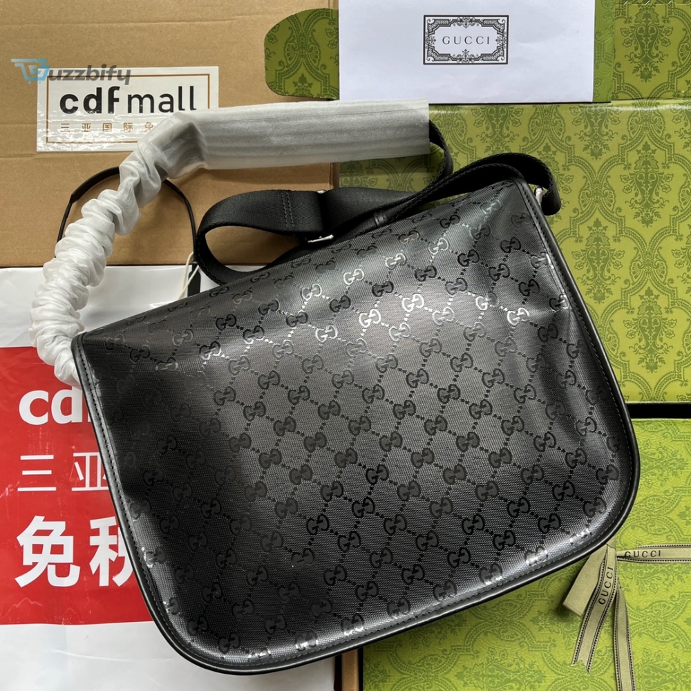 Gucci Imprime Medium Messenger Bag Black For Women Womens Bags 12In30.5Cm Gg