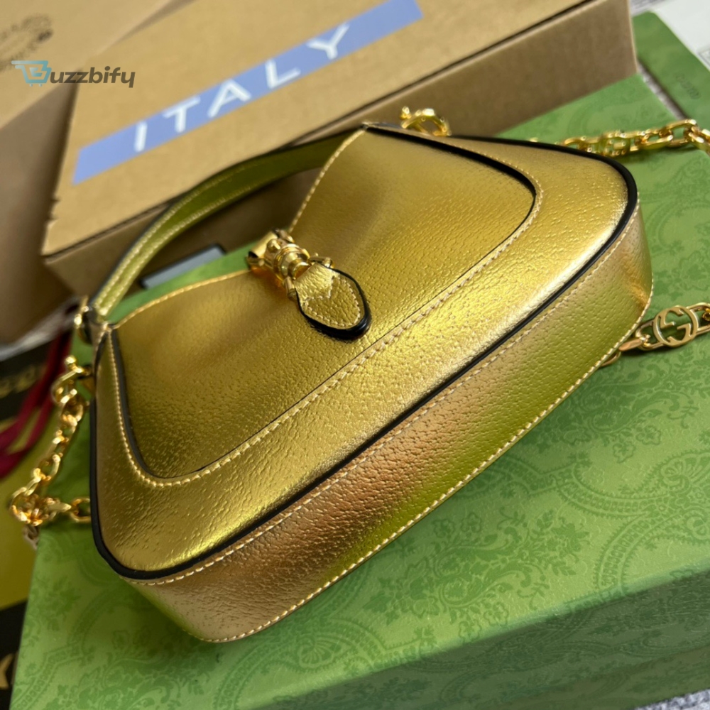 Gucci Jackie 1961 Lizard Mini Bag Gold For Women Womens Bags 7.5In19cm Gg