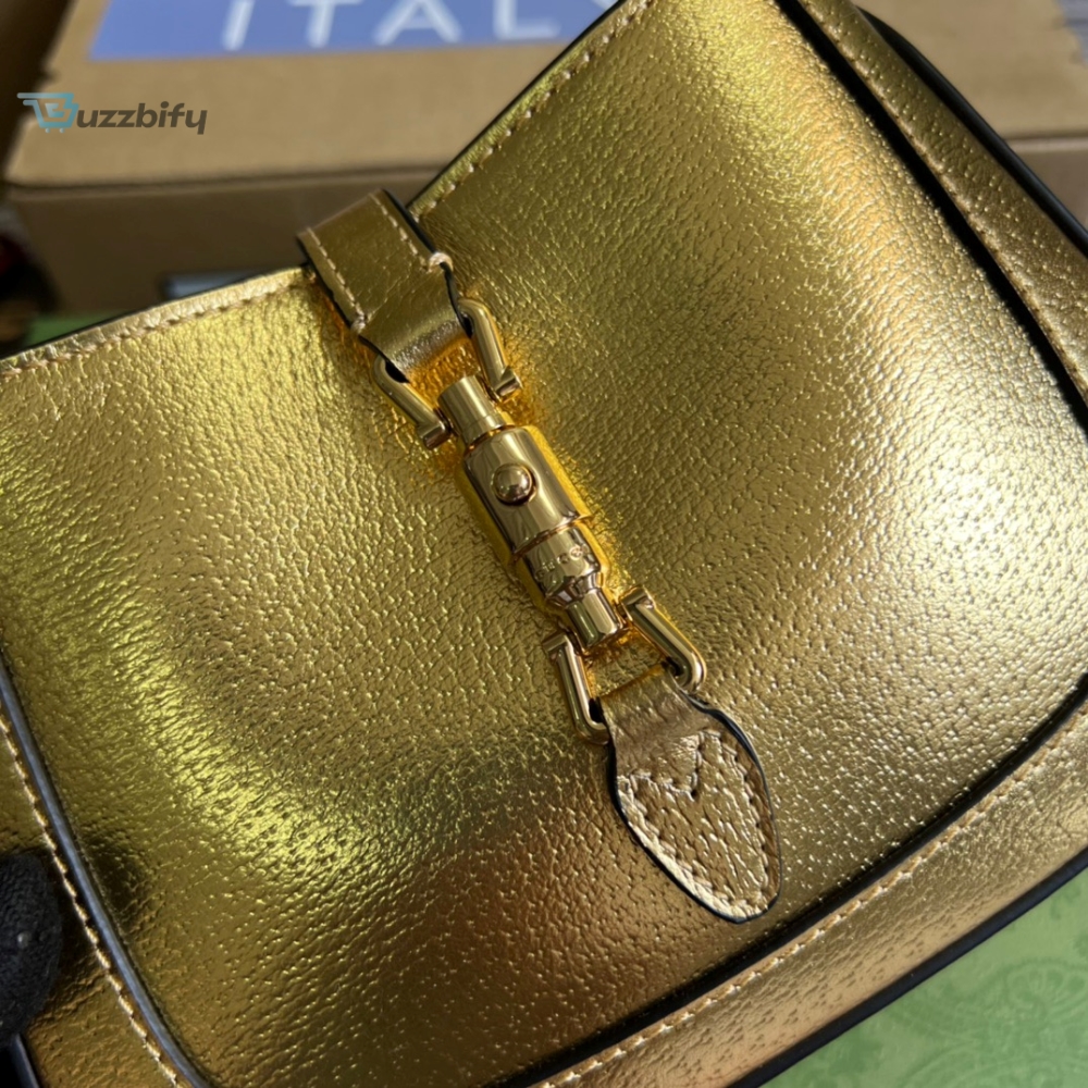 Gucci Jackie 1961 Lizard Mini Bag Gold For Women Womens Bags 7.5In19cm Gg