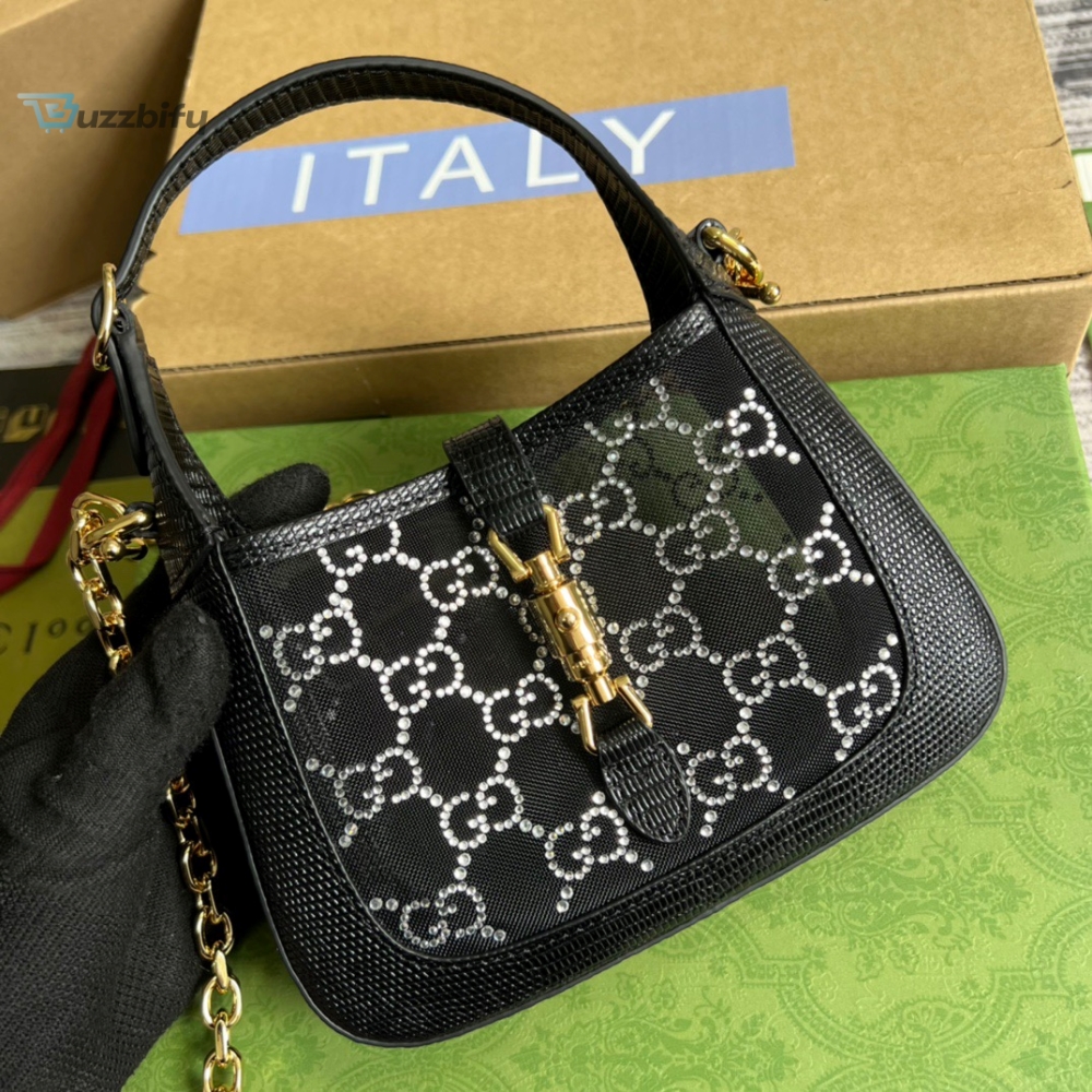 Gucci Jackie 1961 Mini Shoulder Bag Black For Women Womens Bags 7.5In19cm Gg