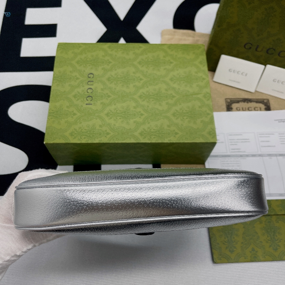 Gucci Jackie 1961 Small Shoulder Bag Silver For Women Womens Bags 10.8In28cm Gg