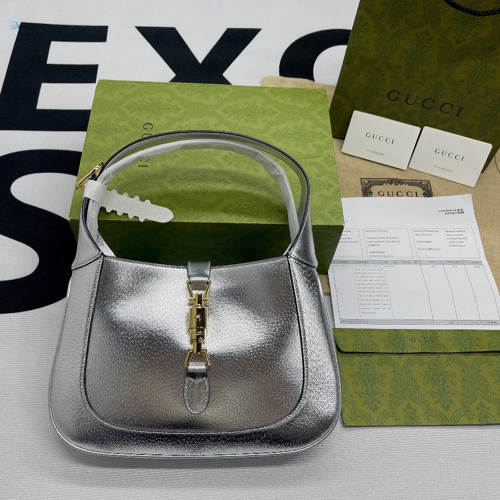 Gucci Jackie 1961 Small Shoulder Bag Silver For Women Womens Bags 10.8In28cm Gg