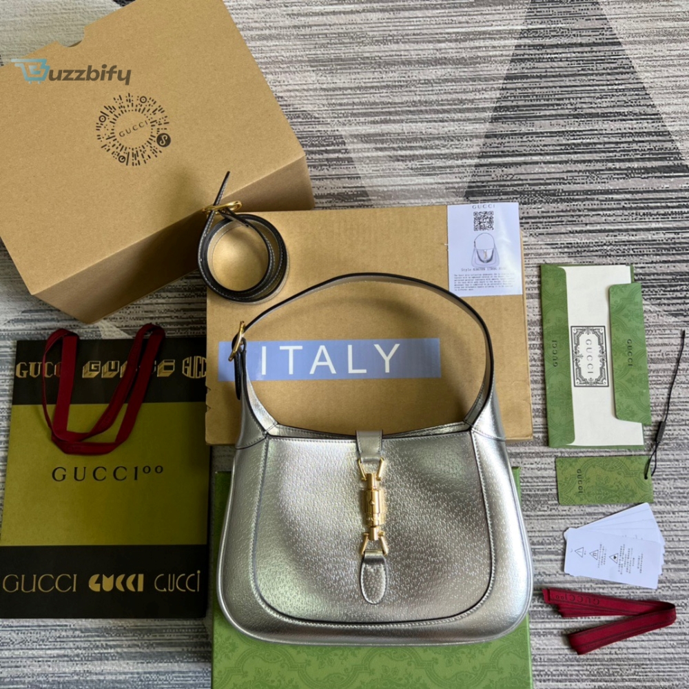 Gucci Jackie 1961 Small Shoulder Bag Silver For Women Womens Bags 10.8In28cm Gg