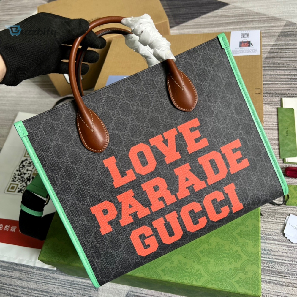 Gucci Love Parade Gucci Tote Bag Green For Women Womens Bags 12.2In31cm Gg