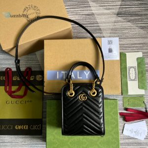 Gucci Marmont Matelasse Mini Bag Black For Women Womens Bags 7.5In19cm Gg 696123 Dtdht 1000