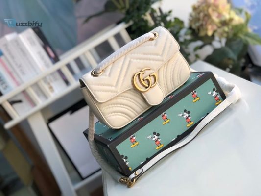 Gucci Marmont Matelassé Mini Bag White For Women 8.5In22cm Gg 446744 Dtdit 9022