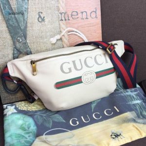 Gucci Print Waist Belt Bag White For Women And Men 15In39cm Gg 530412