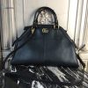 Gucci Rebelle Large Top Handle Bag Black For Women 15.75In40cm Gg