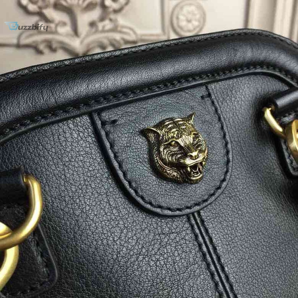 Gucci Rebelle Medium Top Handle Bag Black For Women 10.7In27cm Gg