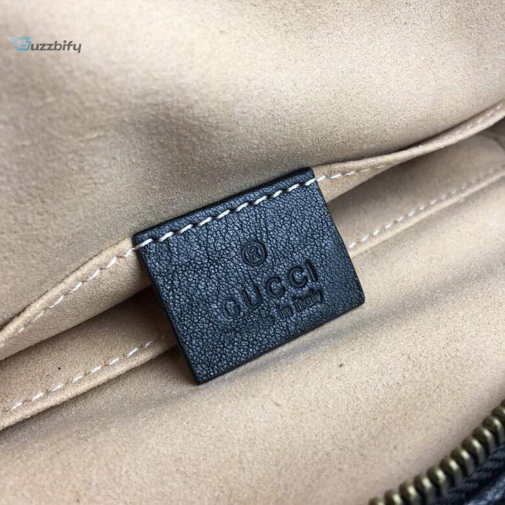 Gucci Rebelle Medium Top Handle Bag Black For Women 10.7In27cm Gg