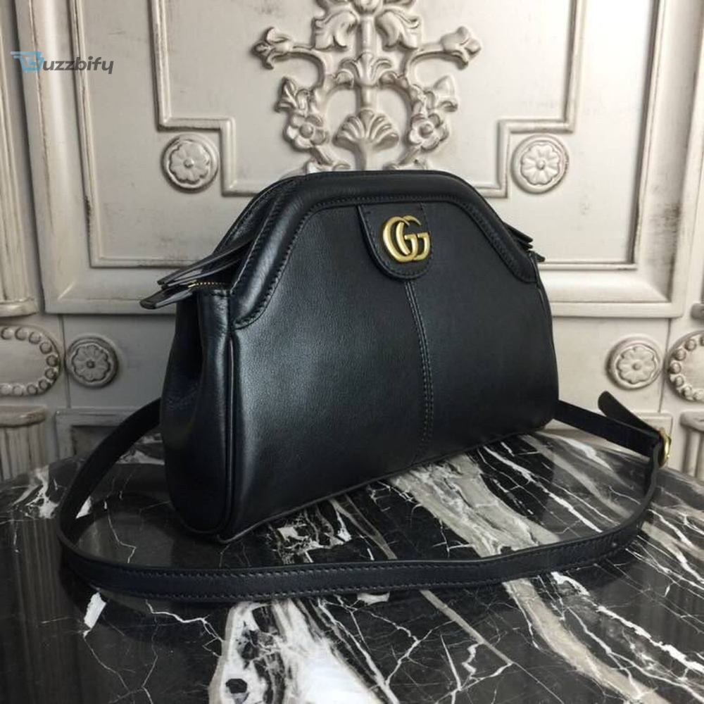 Gucci Rebelle Medium Top Handle Bag Black For Women 10.7In27cm Gg