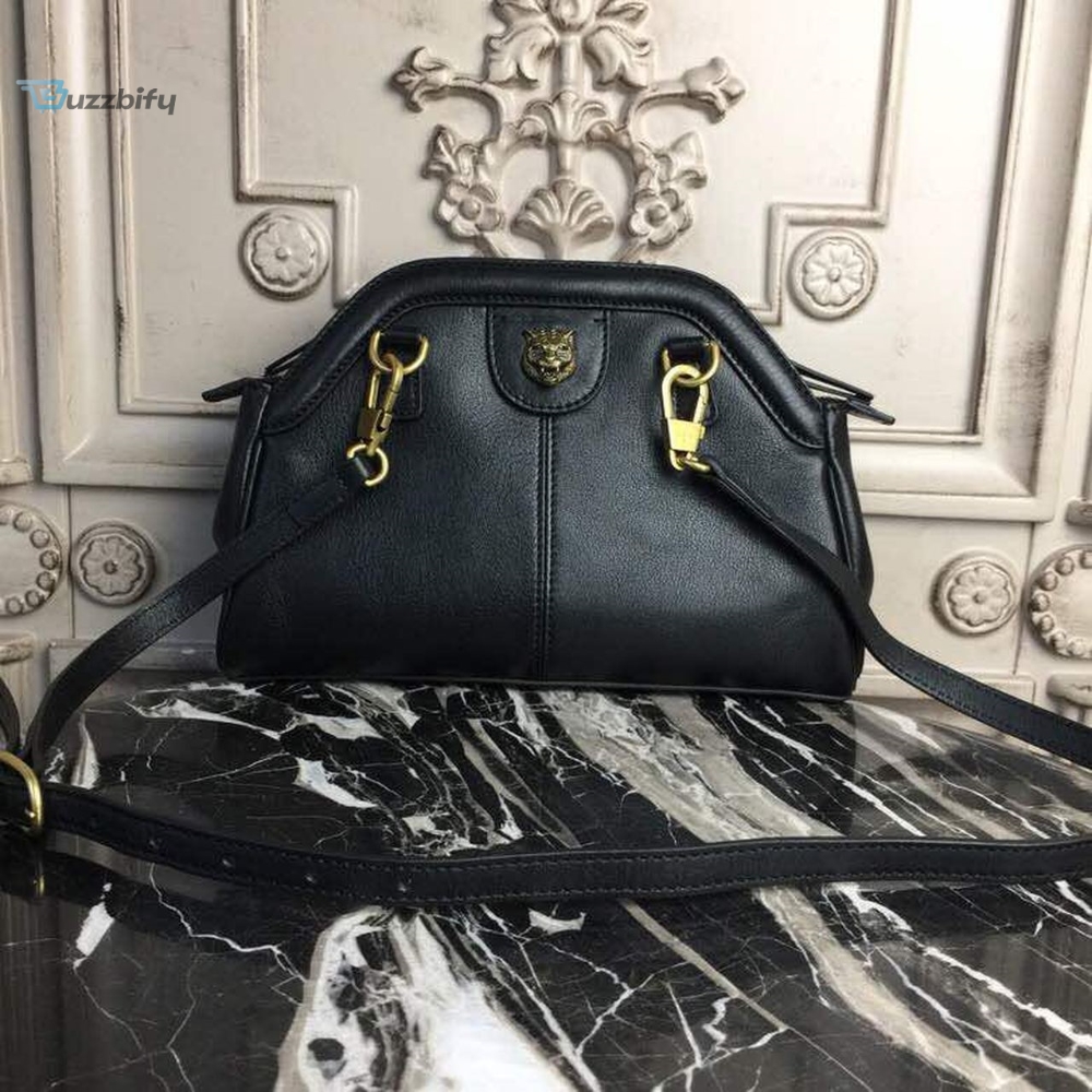Gucci Rebelle Medium Top Handle Bag Black For Women 10.7In27cm Gg