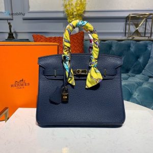 Hermes Birkin Dark Blue Semi Handstitched With Gold Toned Hardware For Women 30Cm11.8In