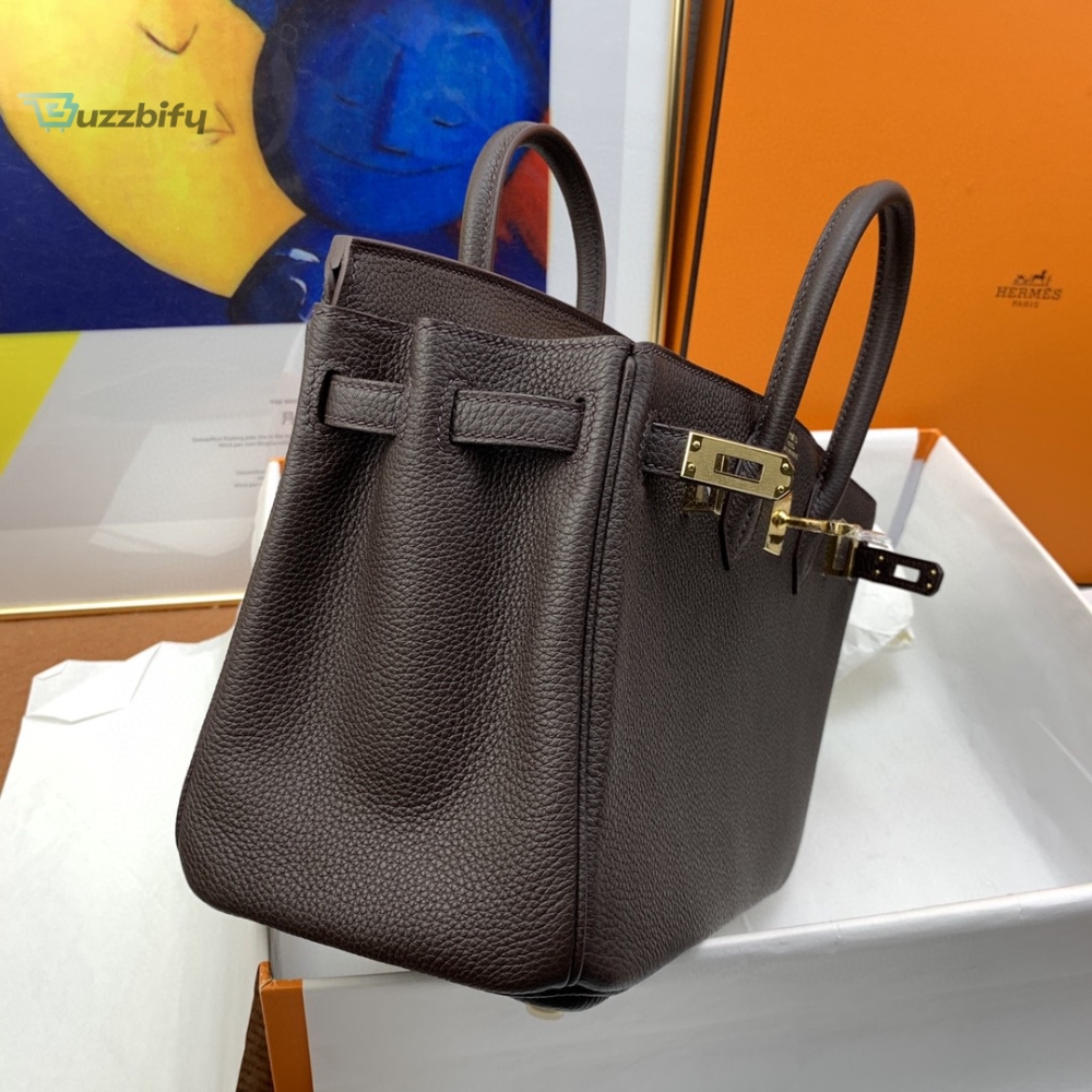 Hermes Birkin Nata Swift Dark Brown For Women Gold Toned Hardware 10In25cm