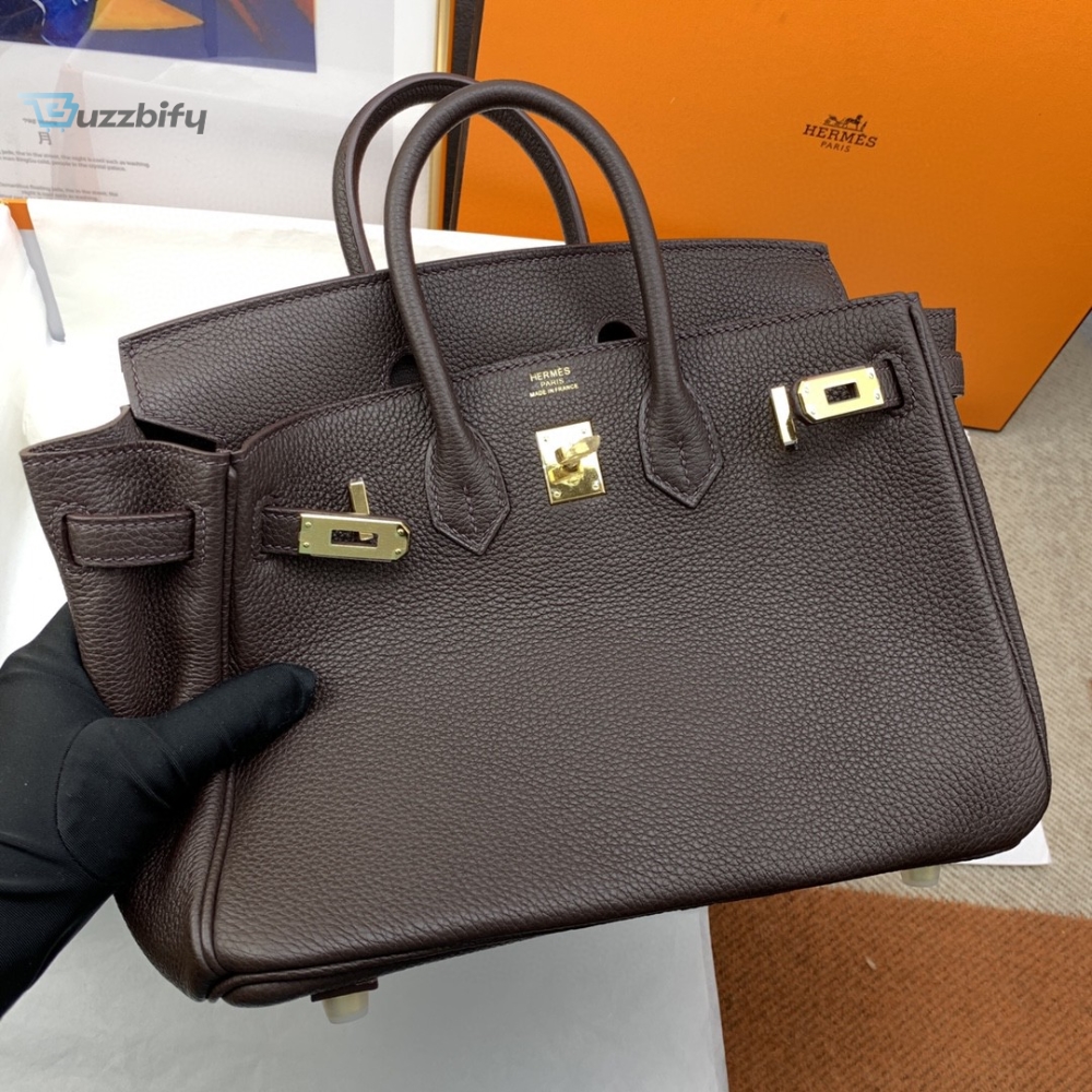 Hermes Birkin Nata Swift Dark Brown For Women Gold Toned Hardware 10In25cm