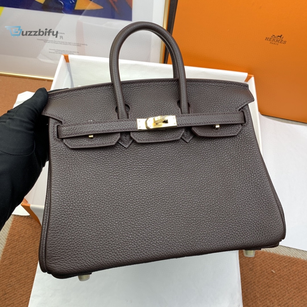 Hermes Birkin Nata Swift Dark Brown For Women Gold Toned Hardware 10In25cm
