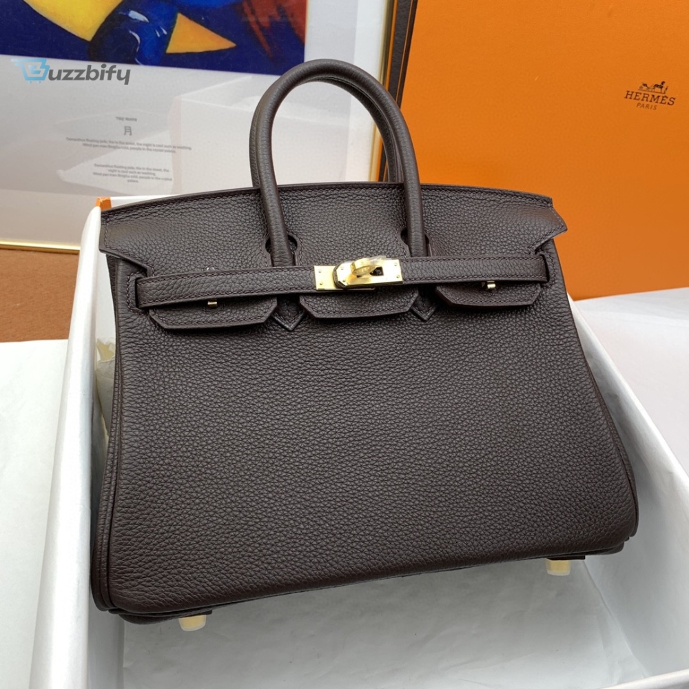 Hermes Birkin Nata Swift Dark Brown For Women Gold Toned Hardware 10In25cm