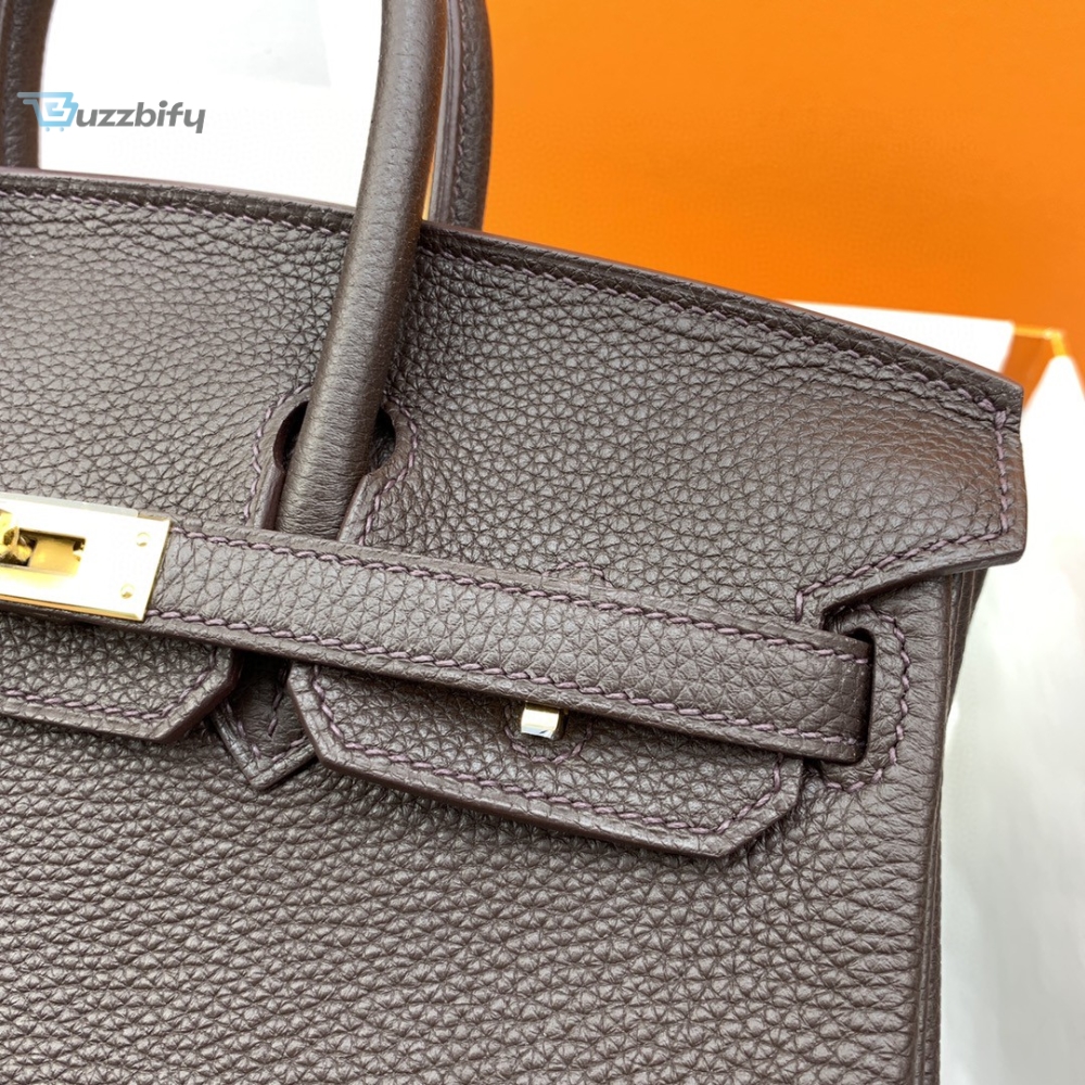Hermes Birkin Nata Swift Dark Brown For Women Gold Toned Hardware 10In25cm