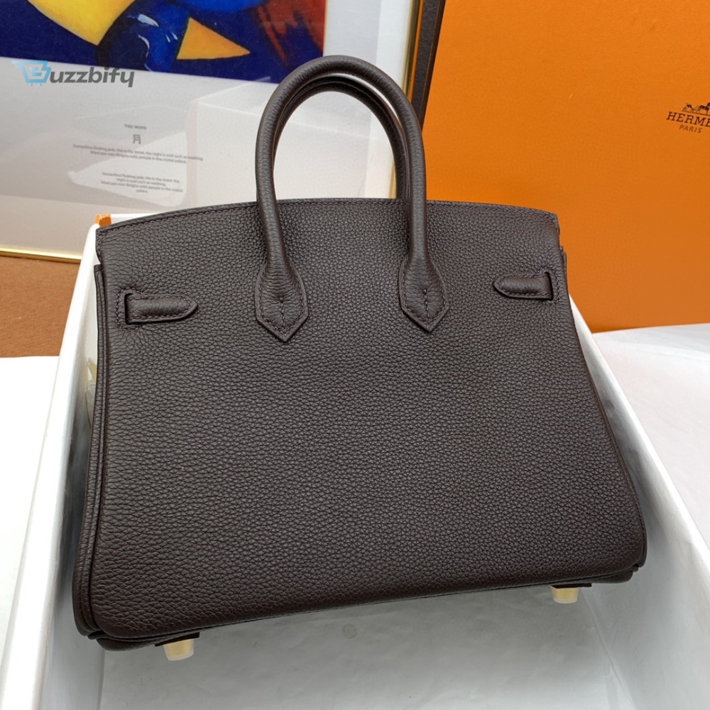 Hermes Birkin Nata Swift Dark Brown For Women Gold Toned Hardware 10In25cm