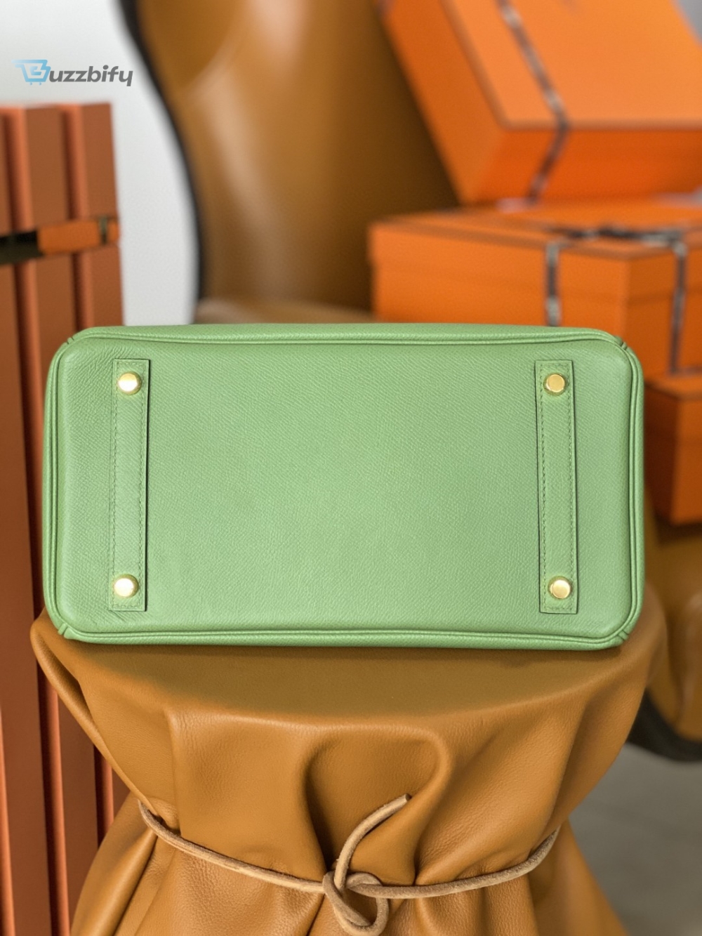 Hermes Birkin Nata Swift Green For Women Gold Toned Hardware 11.8In30cm