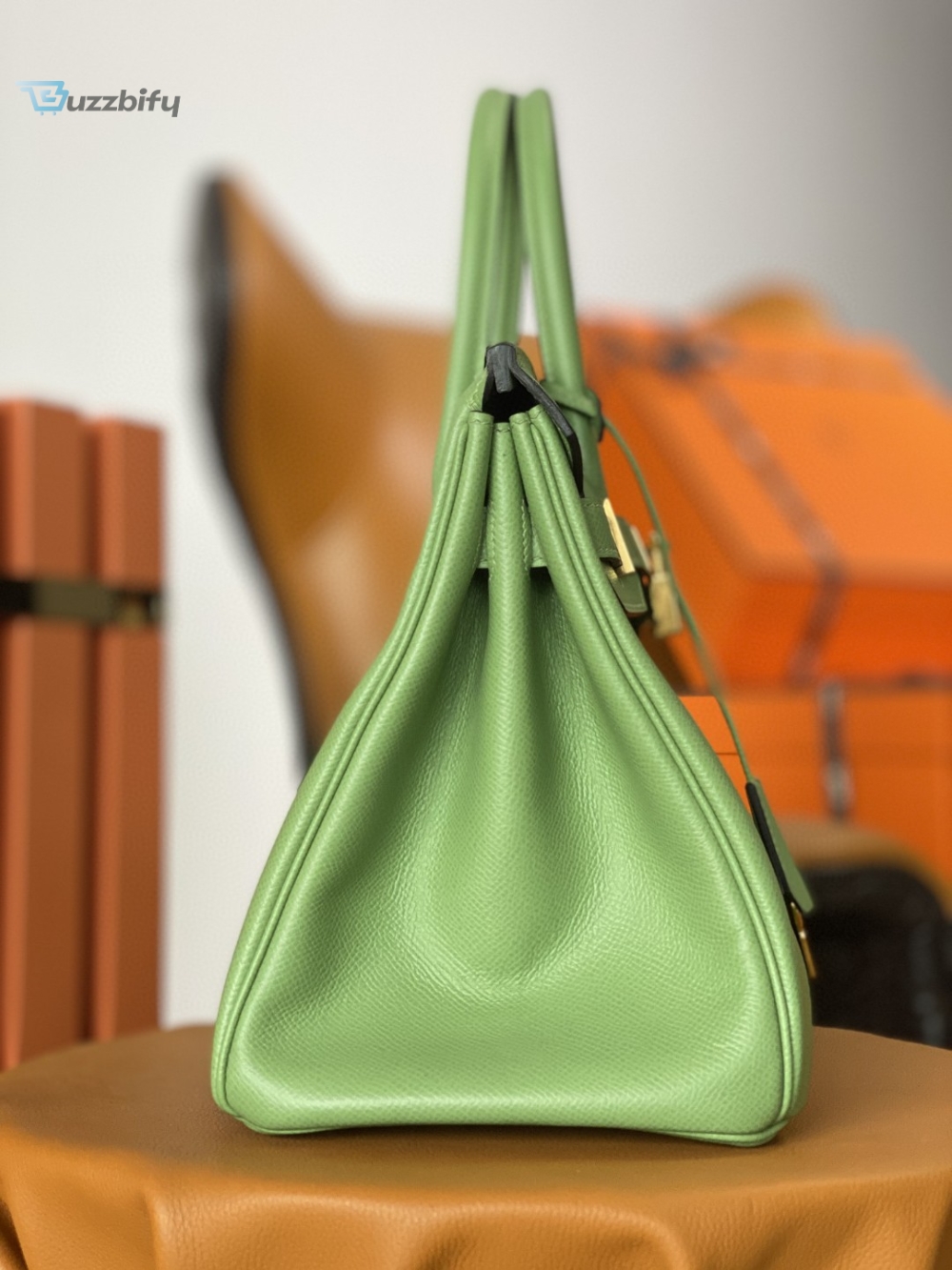 Hermes Birkin Nata Swift Green For Women Gold Toned Hardware 11.8In30cm