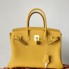 Hermes Birkin Nata Swift Yellow For Women Gold Toned Hardware 11.8In30cm