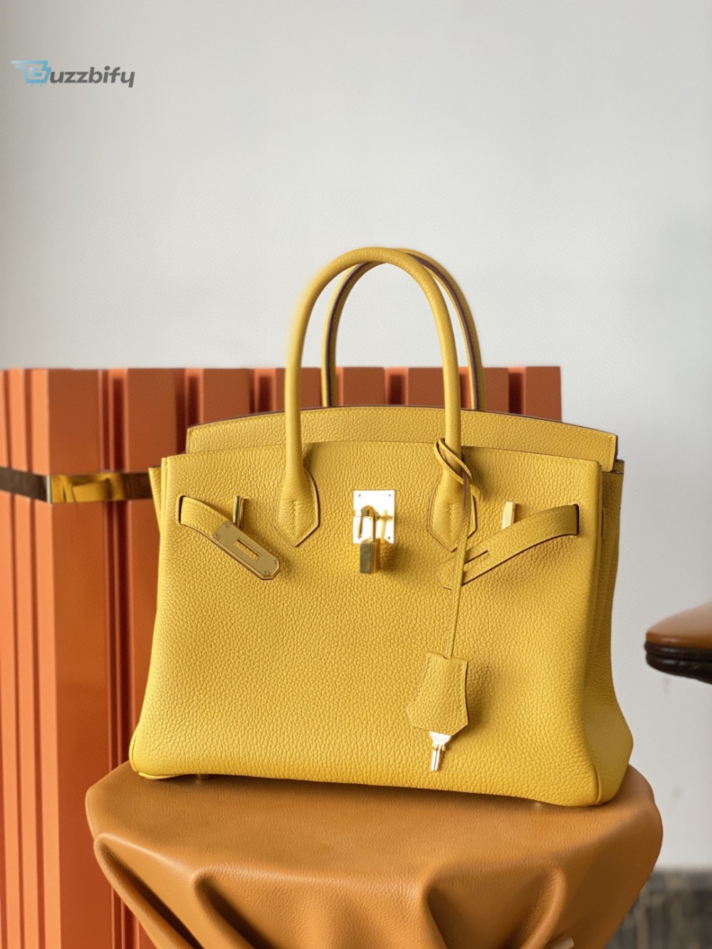 Hermes Birkin Nata Swift Yellow For Women Gold Toned Hardware 11.8In30cm