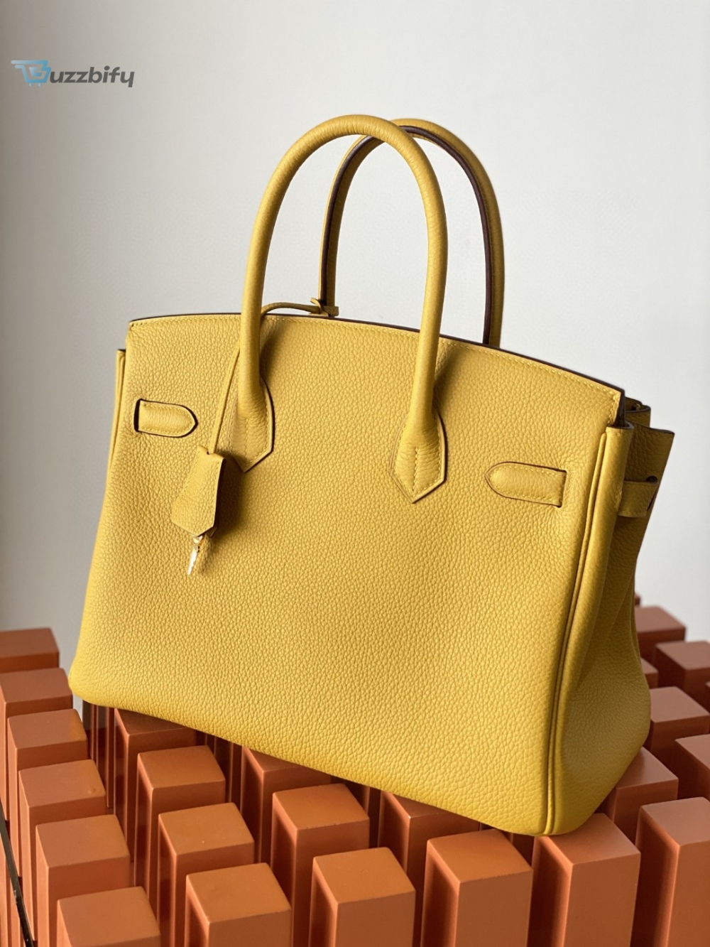 Hermes Birkin Nata Swift Yellow For Women Gold Toned Hardware 11.8In30cm