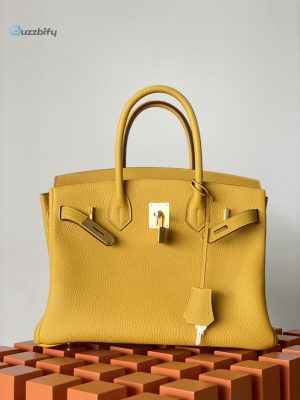 Hermes Birkin Nata Swift Yellow For Women Gold Toned Hardware 11.8In30cm
