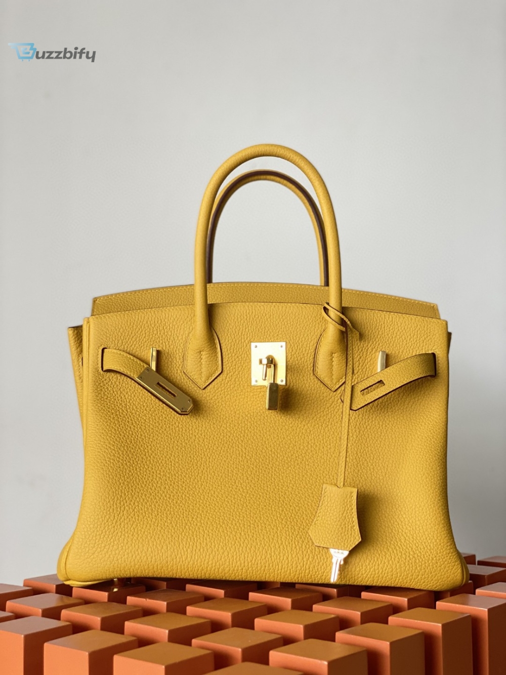 Hermes Birkin Nata Swift Yellow For Women Gold Toned Hardware 11.8In30cm