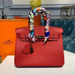 Hermes Birkin Red Semi Handstitched With Gold Toned Hardware For Women 30Cm11.8In