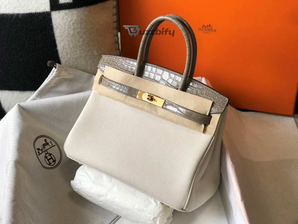 Hermes Birkin White For Women Gold Toned Hardware 11.8In30cm