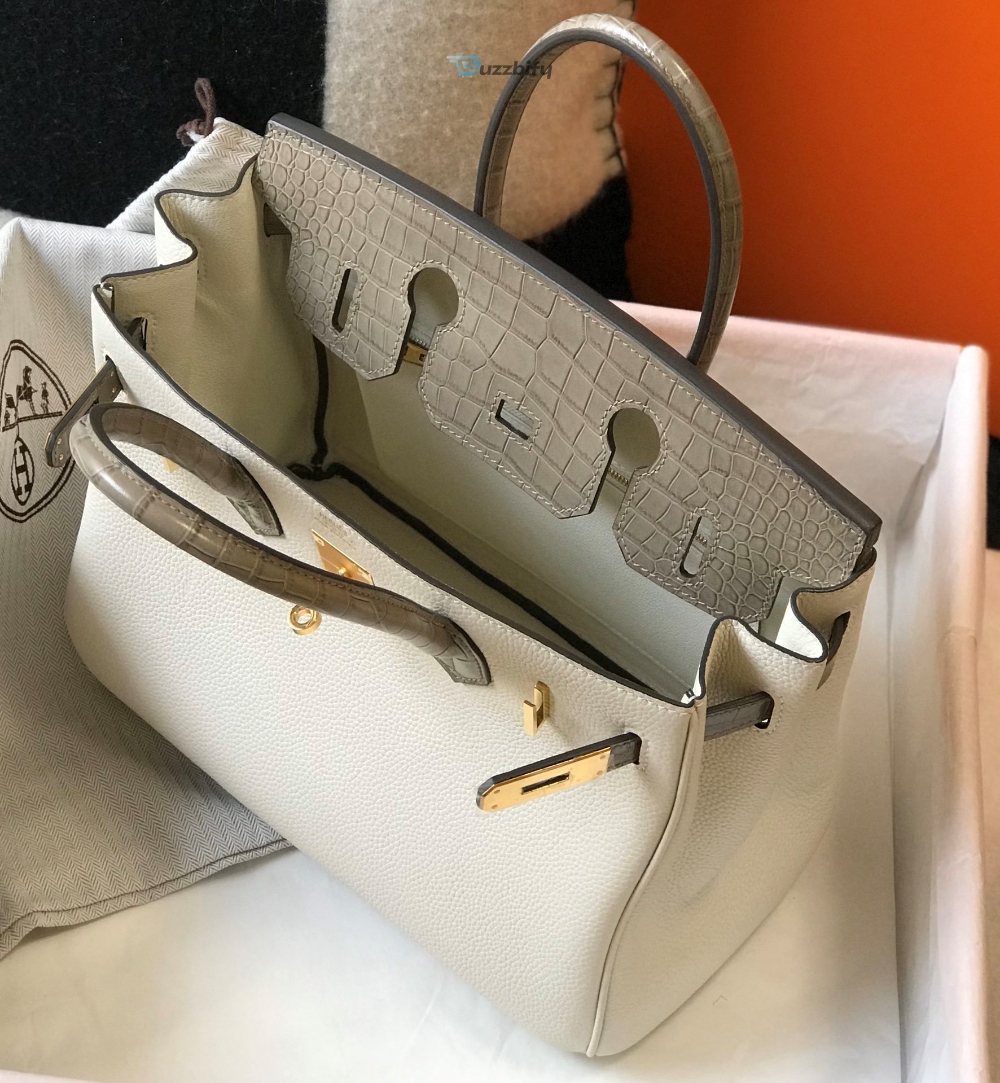 Hermes Birkin White For Women Gold Toned Hardware 11.8In30cm