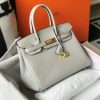 Hermes Birkin White For Women Goldtoned Hardware 11In30cm