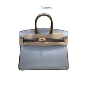 Hermes Brikin 25 Beton Togo Blue For Women 25Cm  9.8In