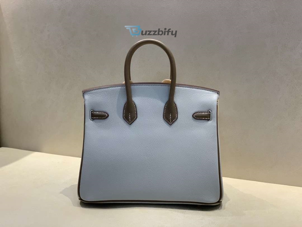 Hermes Brikin 25 Beton Togo Blue For Women 25Cm 9.8In