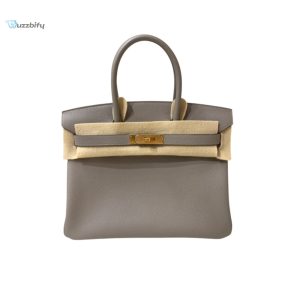 Hermes Brikin 30 Beton Togo Grey For Women 30Cm  11.8In