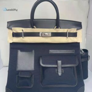 Hermes Cargo Hac Birkin 40 Dark Blue Silver Toned Hardware Bag For Women Womens Handbags Shoulder Bags 15.6In40cm