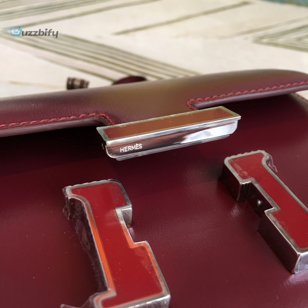 Hermes Constance Burgundy For Women Silver Toned Hardware 7.4In19cm