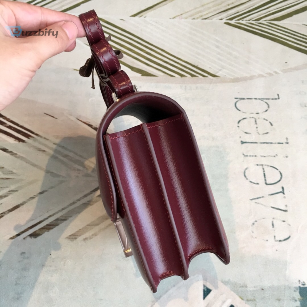 Hermes Constance Burgundy For Women Silver Toned Hardware 7.4In19cm