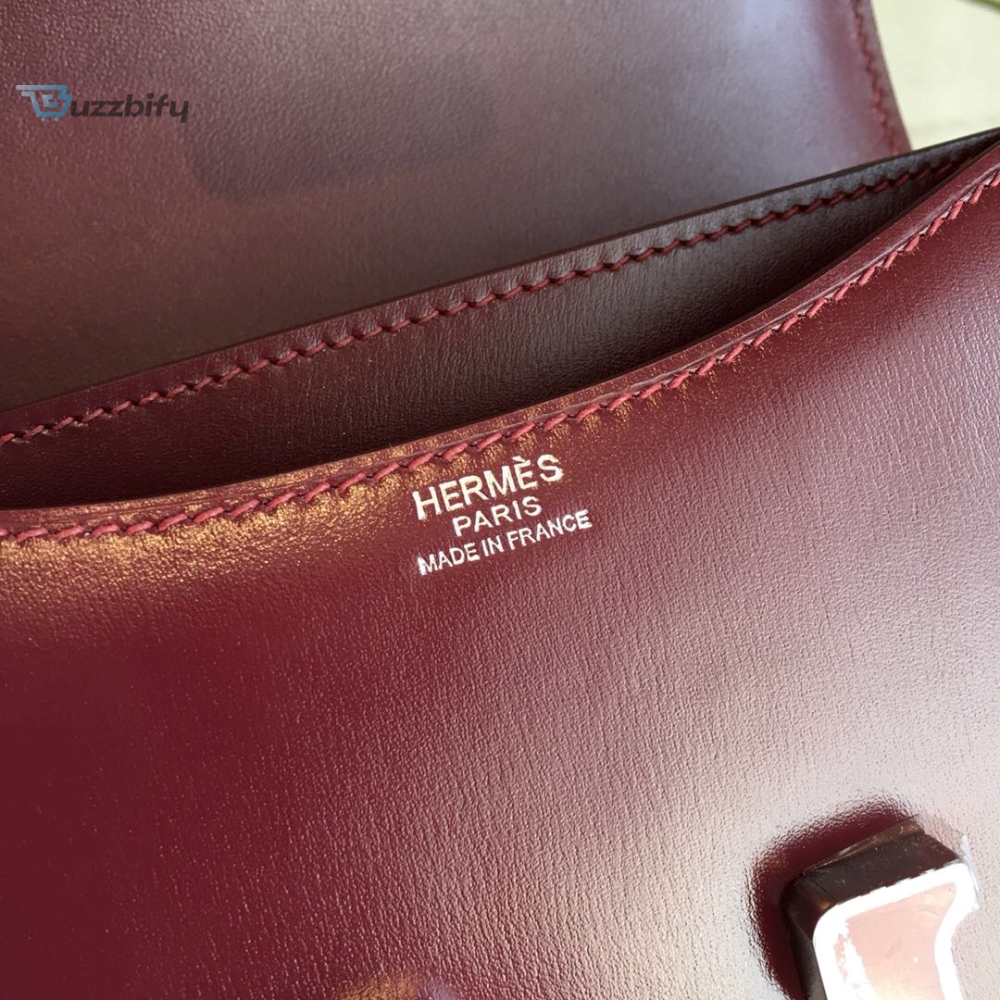 Hermes Constance Burgundy For Women Silver Toned Hardware 7.4In19cm