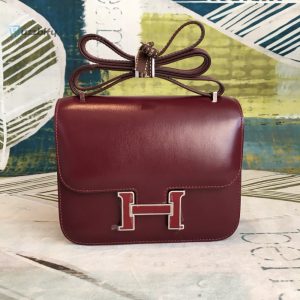 Hermes Constance Burgundy For Women Silver Toned Hardware 7.4In19cm