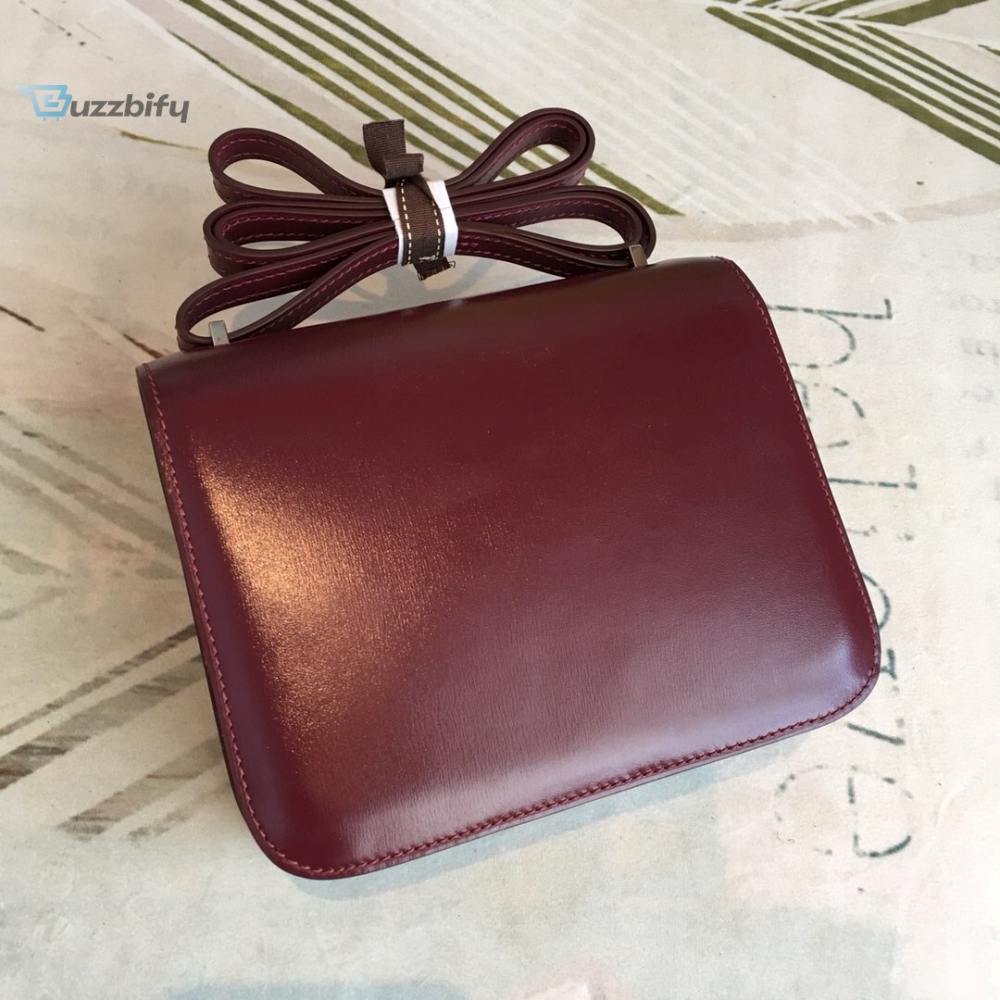 Hermes Constance Burgundy For Women Silver Toned Hardware 7.4In19cm