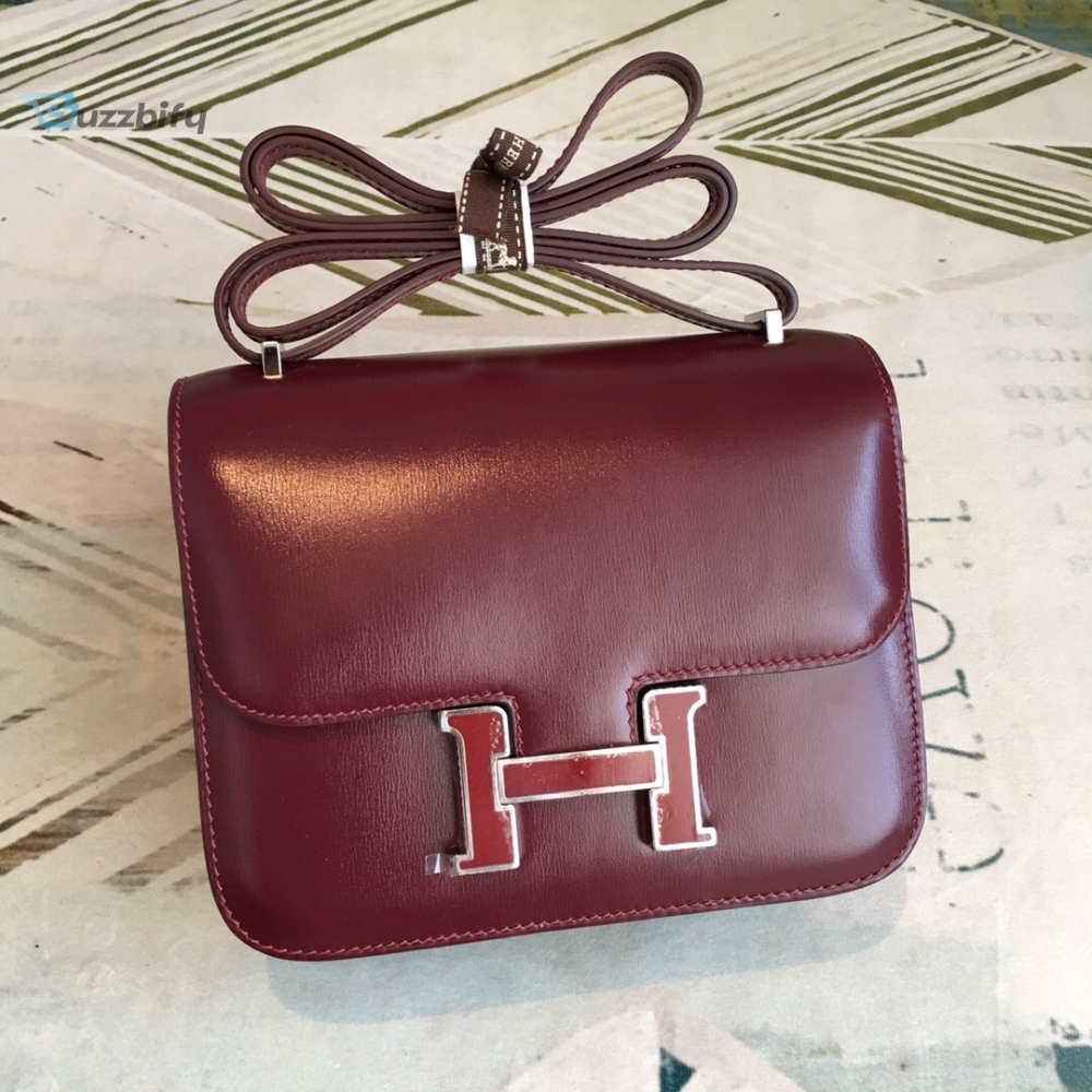 Hermes Constance Burgundy For Women Silver Toned Hardware 7.4In19cm