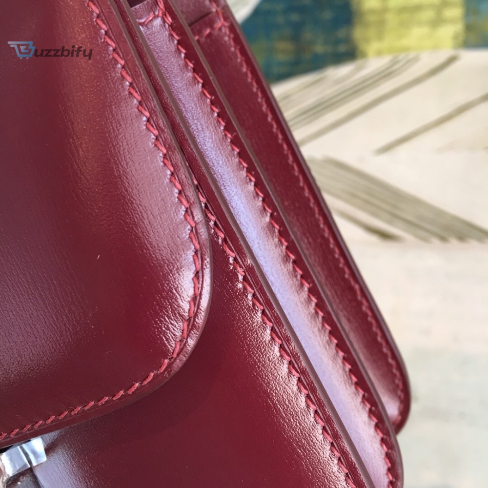 Hermes Constance Burgundy For Women Silver Toned Hardware 7.4In19cm