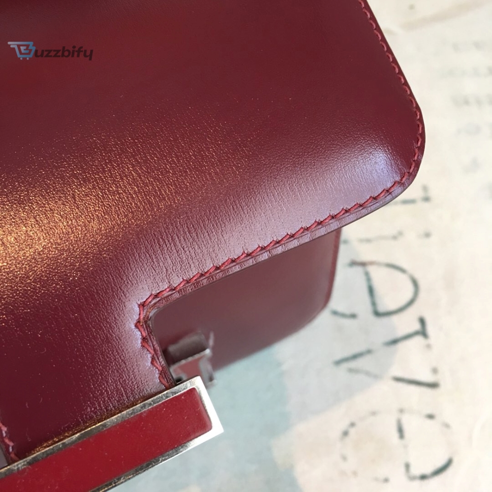 Hermes Constance Burgundy For Women Silver Toned Hardware 7.4In19cm
