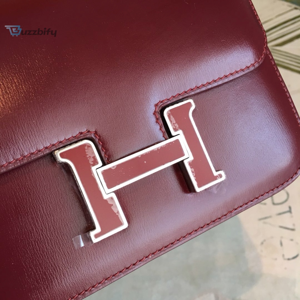 Hermes Constance Burgundy For Women Silver Toned Hardware 7.4In19cm