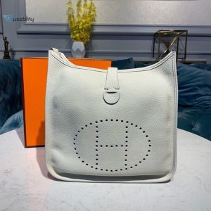 Hermes Evelyne Iii Gm Bag White For Women 11.8In30cm